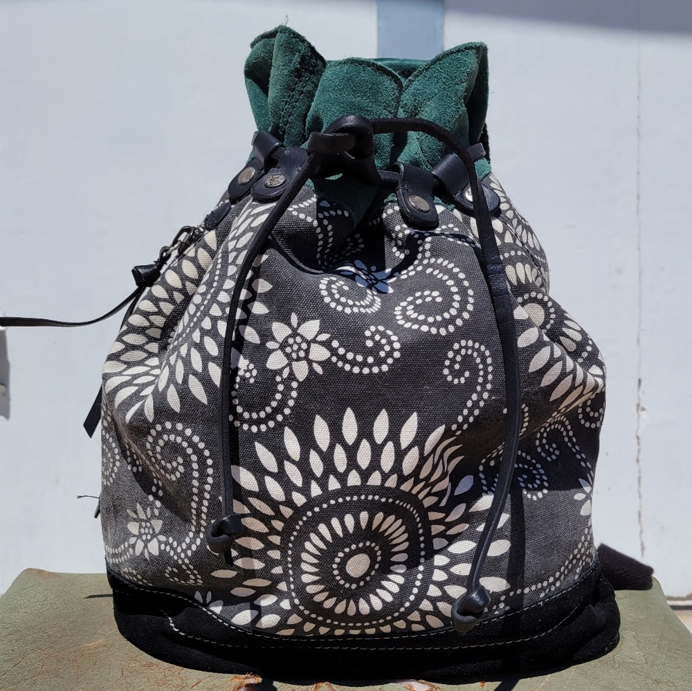 Lucky Brand Canvas and Leather Backpack